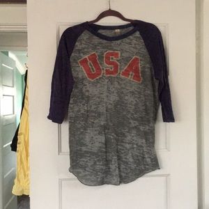 Alternative apparel medium USA baseball tee